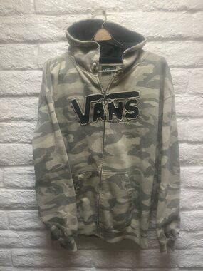 Vans Men's Camo Zip-Up Hoodie - Beige & Gray